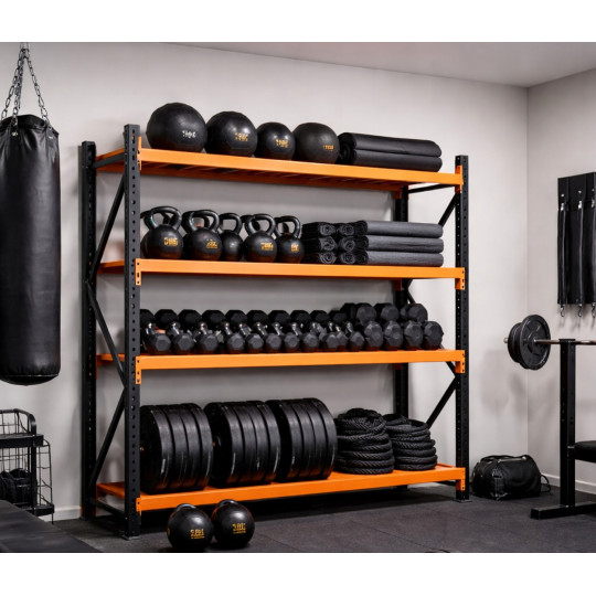 Raft profesionale metalice RM04 – 4 rafturi, 200×200×50 cm, capacitate de încărcare 1000 kg