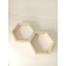 Polcă din lemn HEXAGÓN din brad natural