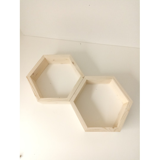 Polcă din lemn HEXAGÓN din brad natural