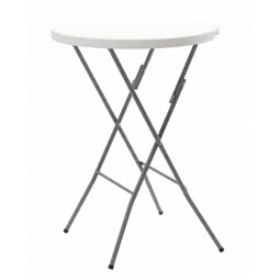 Masa de catering pliabilă rotundă de culoare albă, 80 cm