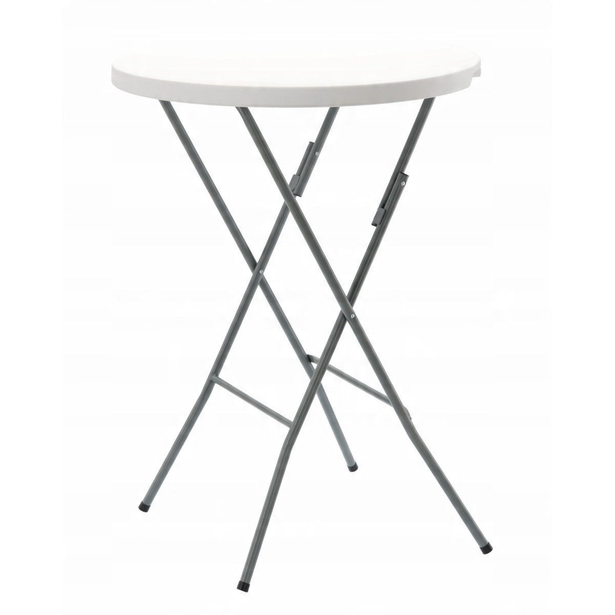 Masa de catering pliabilă rotundă de culoare albă, 80 cm