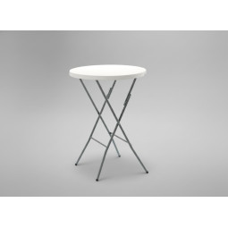 Masa de catering pliabilă rotundă de culoare albă, 80 cm