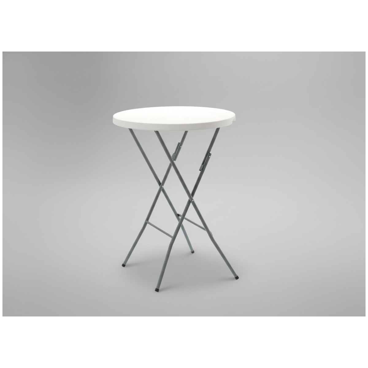 Masa de catering pliabilă rotundă de culoare albă, 80 cm