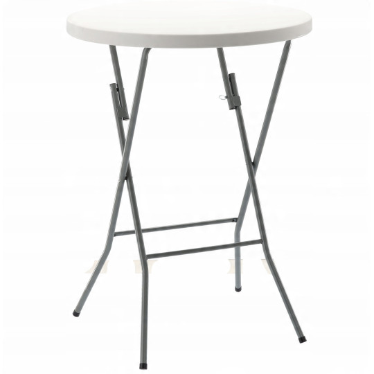 Masa de catering pliabilă rotundă de culoare albă, 80 cm