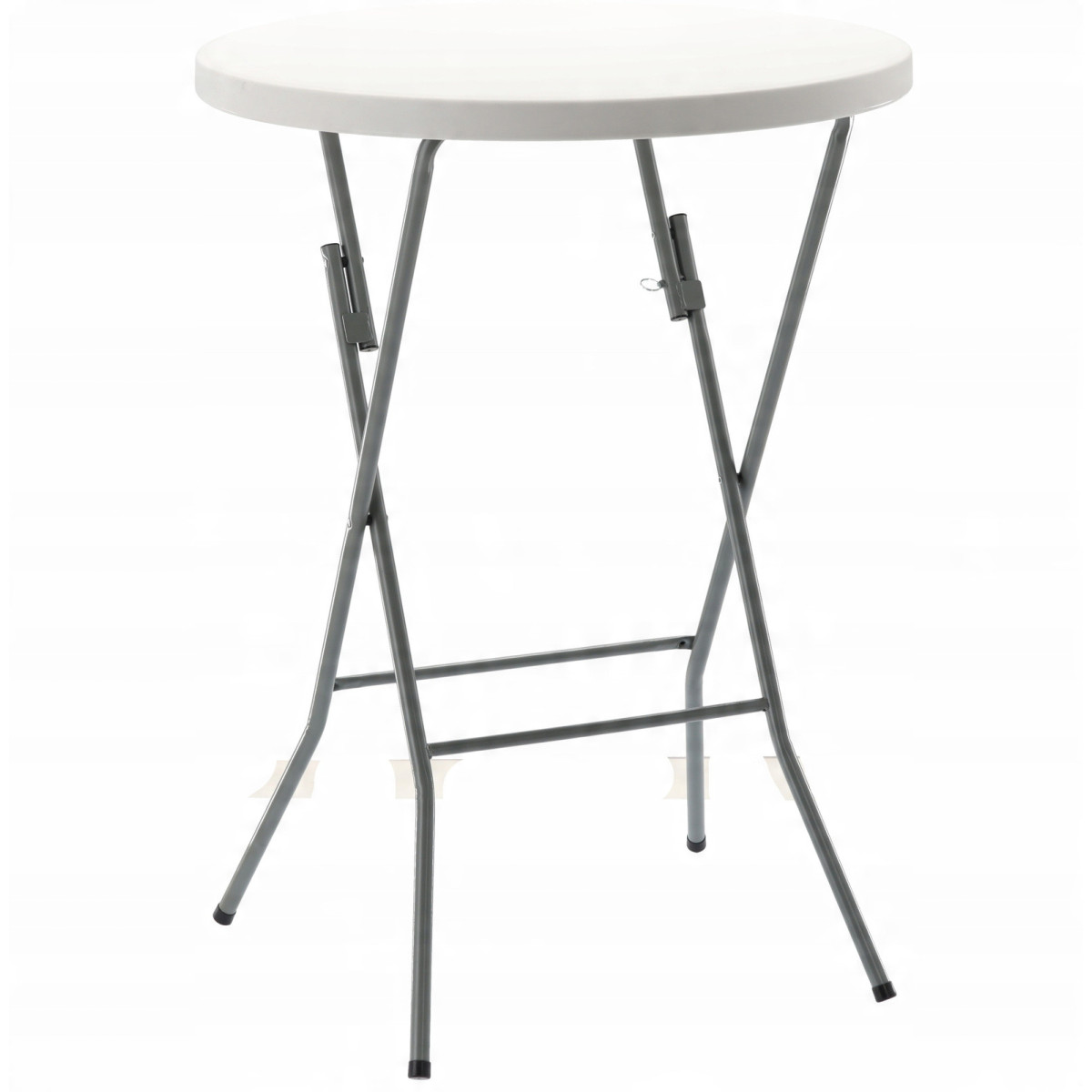 Masa de catering pliabilă rotundă de culoare albă, 80 cm