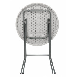 Masa de catering pliabilă rotundă de culoare albă, 80 cm