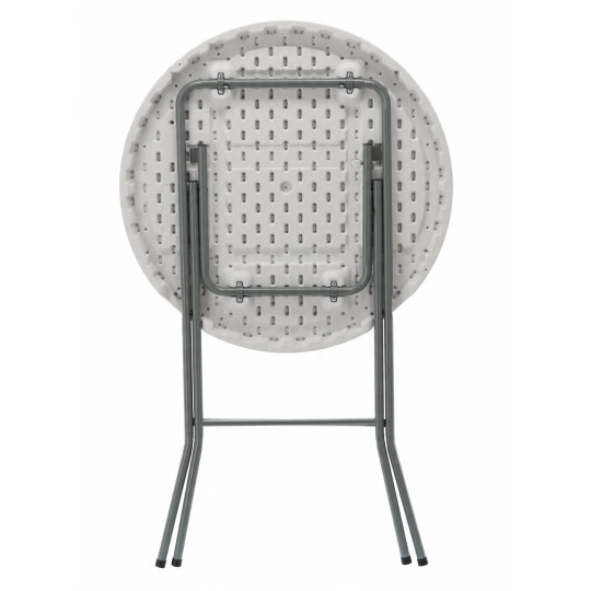 Masa de catering pliabilă rotundă de culoare albă, 80 cm