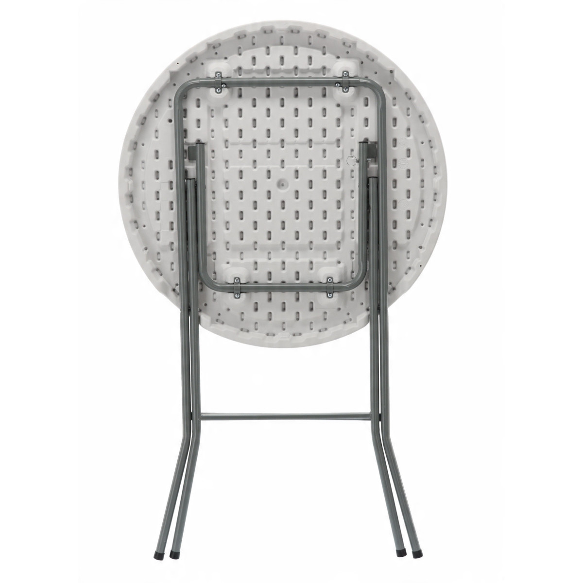 Masa de catering pliabilă rotundă de culoare albă, 80 cm