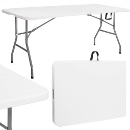 Masă de catering pliabilă de culoare albă 180 x 74 x 73,5 cm