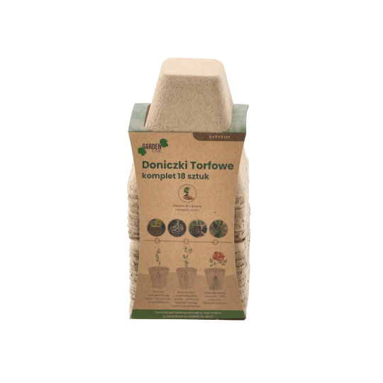 Sada 18 bucăți de ghivece din turbă 8 × 8 × 8 cm la un preț excelent