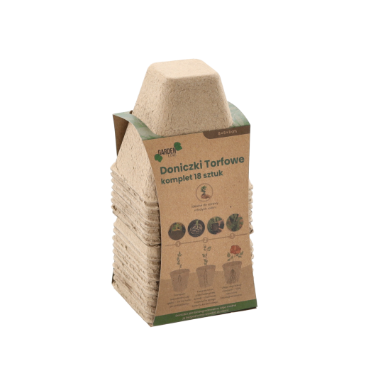 Sada 18 bucăți de ghivece din turbă 8 × 8 × 8 cm la un preț excelent