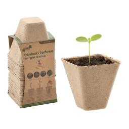 Sada 18 bucăți de ghivece din turbă 8 × 8 × 8 cm la un preț excelent