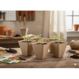 Sada 18 bucăți de ghivece din turbă 8 × 8 × 8 cm la un preț excelent