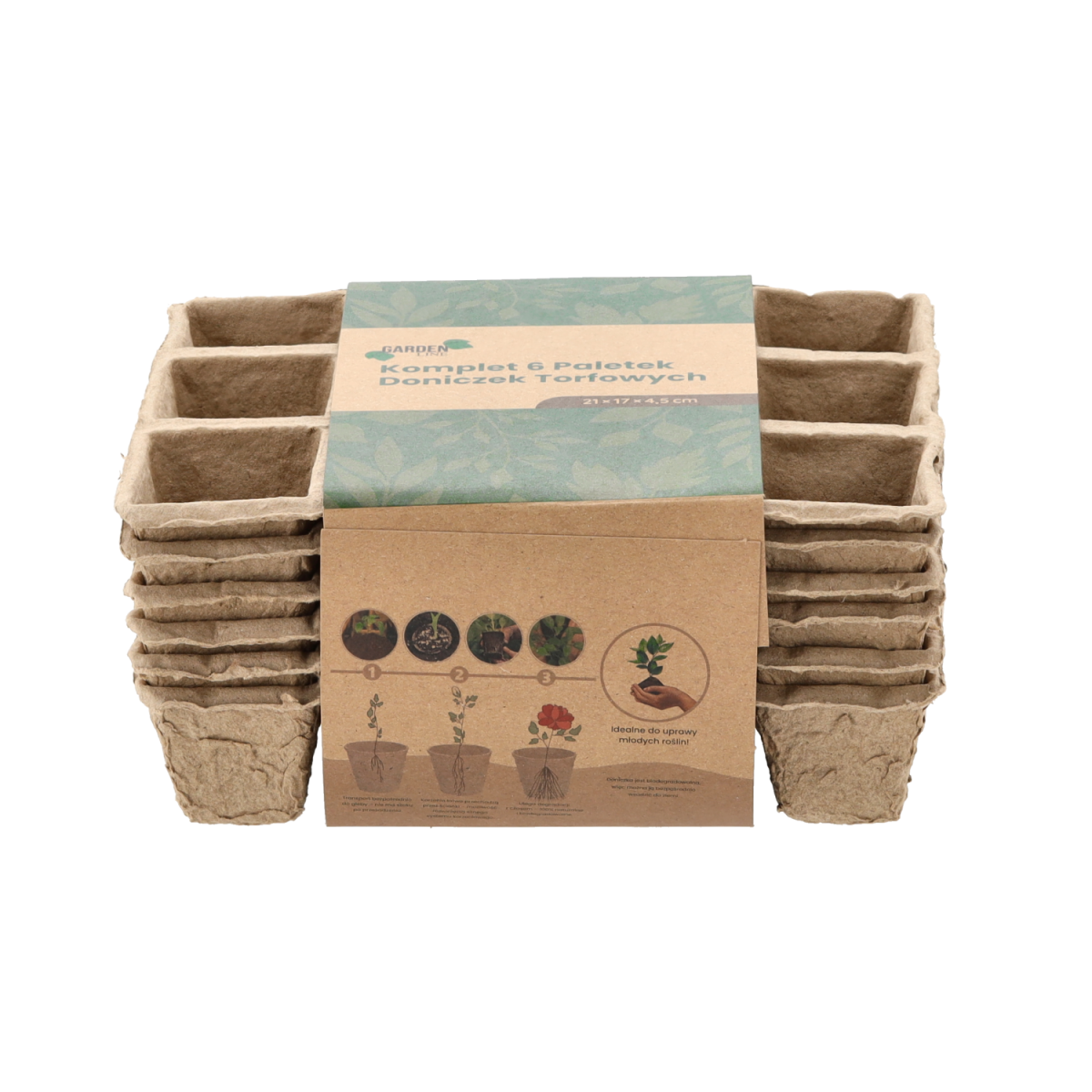 Sunt set de 6 bucăți de palete de plantat din turbă 21 × 17 × 4,5 cm