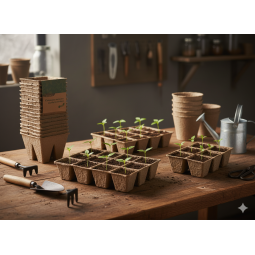 Sunt set de 6 bucăți de palete de plantat din turbă 21 × 17 × 4,5 cm