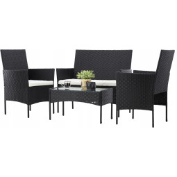 Mobilier de grădină din ratan negru