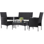 Mobilier de grădină din ratan negru