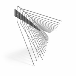 Protecție împotriva rândunelelor pentru montaj pe perete, sistem cu patru rânduri de țepi PL4T