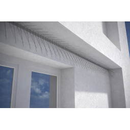 Protecție împotriva rândunelelor pentru montaj pe perete, sistem cu patru rânduri de țepi PL4T