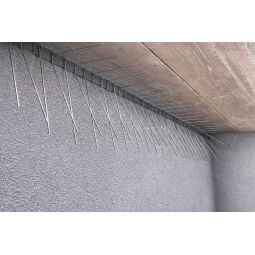 Protecție împotriva rândunelelor pentru montaj pe perete, sistem cu patru rânduri de țepi PL4T