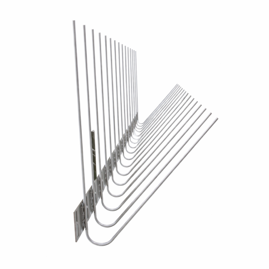 Protecție cu țepi pentru jgheaburi împotriva păsărilor PL2T