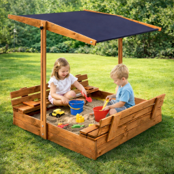 XXL nisipire 150 cm cu acoperiș și bănci