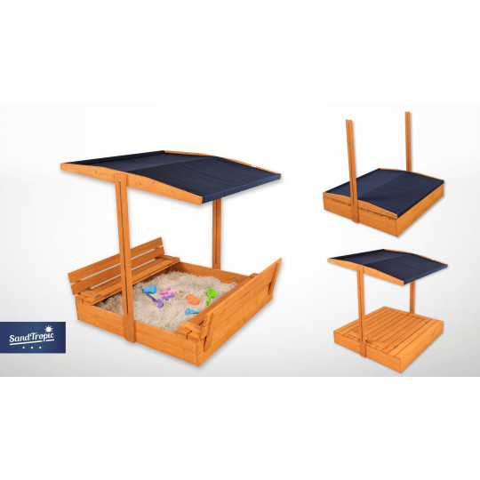 Zidabilă cu bănci și acoperiș, 120x120 cm