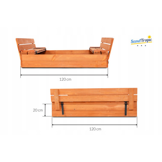 Piscină de nisip impermeabilizată de calitate, cu dimensiunea de 120x120 cm