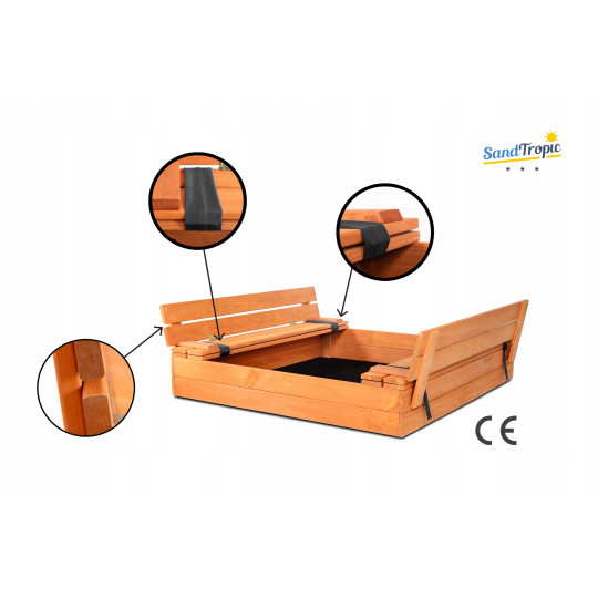 Piscină de nisip impermeabilizată de calitate, cu dimensiunea de 120x120 cm