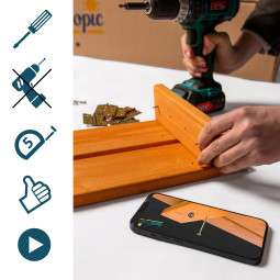 Cuib de nisip mare pentru copii cu bănci, 150x150 cm