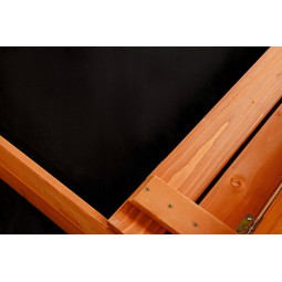 Pieskovisko din lemn de 100x100 cm cu bănci și acoperiș