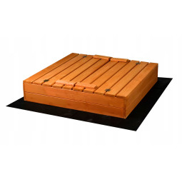Nisipar din lemn pentru copii 100x100 cm cu băncuțe