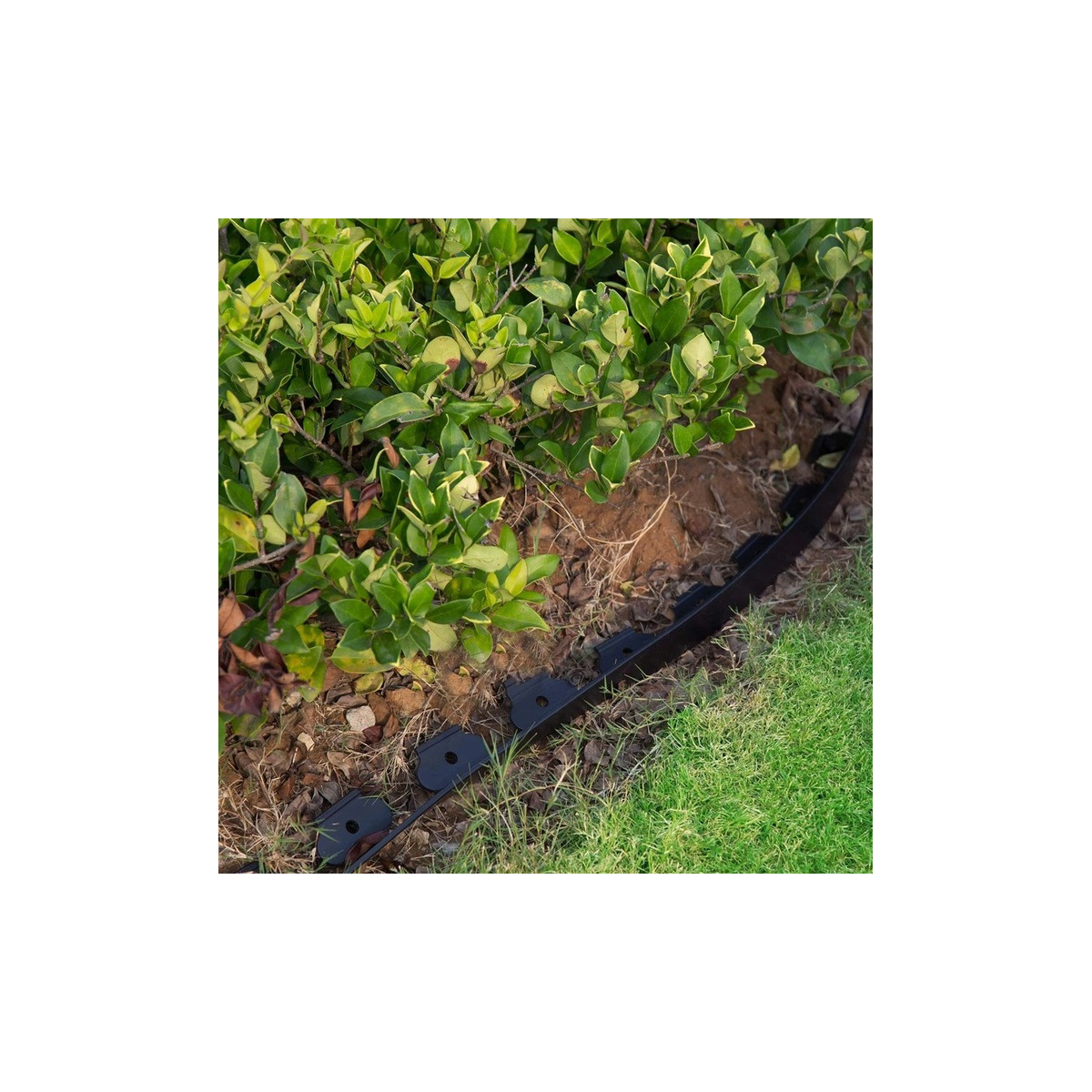 Kvalitative borduri pentru gazon 6 cm x 10 m în culoarea neagră + 20 de cuie în ambalaj