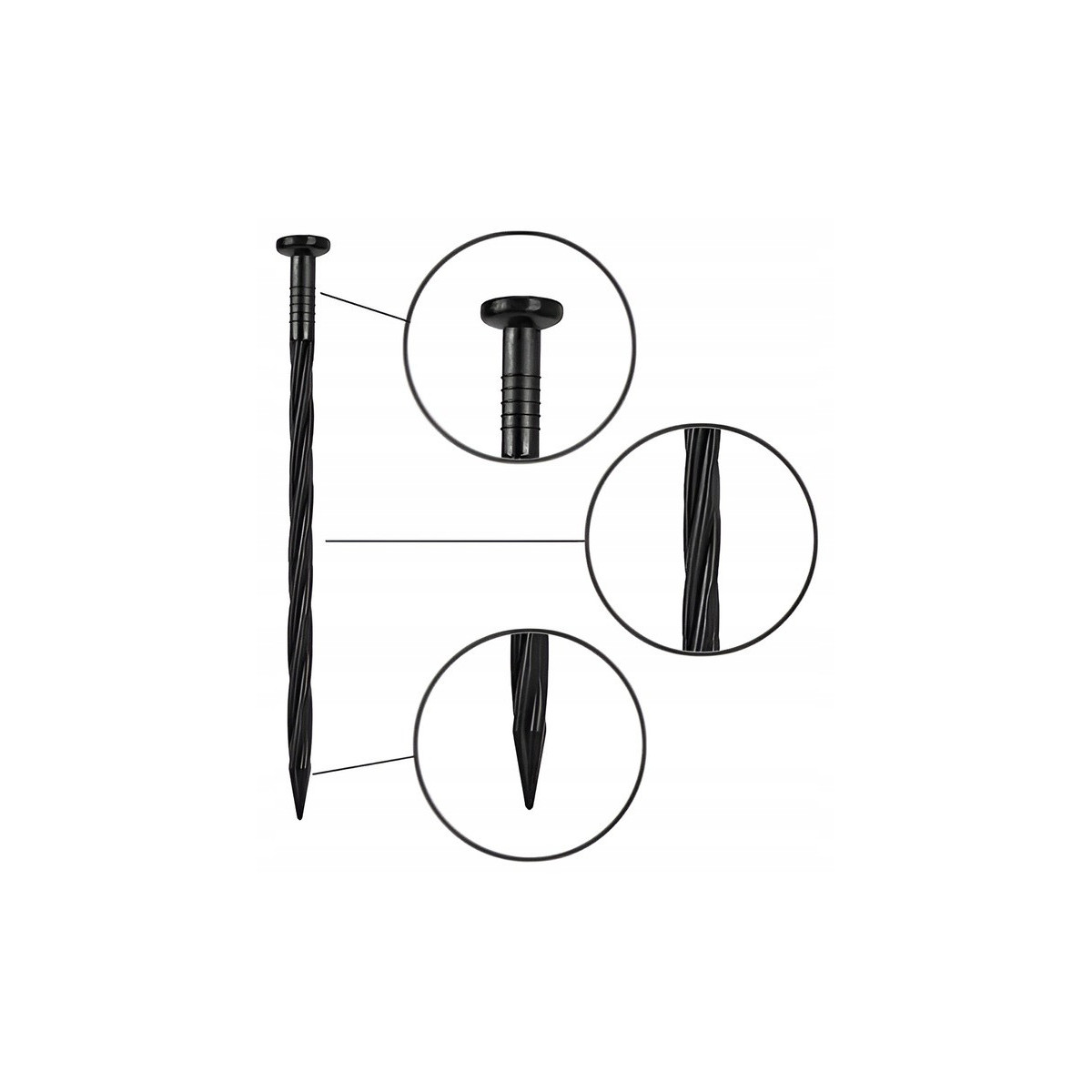 Kvalitative borduri pentru gazon 6 cm x 10 m în culoarea neagră + 20 de cuie în ambalaj