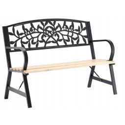 Bancă ieftină pentru grădină, cu dimensiunile 120x56x89 cm.