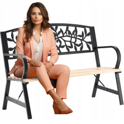 Bancă ieftină pentru grădină, cu dimensiunile 120x56x89 cm.