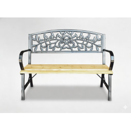 Bancă ieftină pentru grădină, cu dimensiunile 120x56x89 cm.