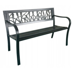 Bancă de grădină de culoare neagră 125x53x77 cm