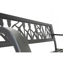 Bancă de grădină de culoare neagră 125x53x77 cm