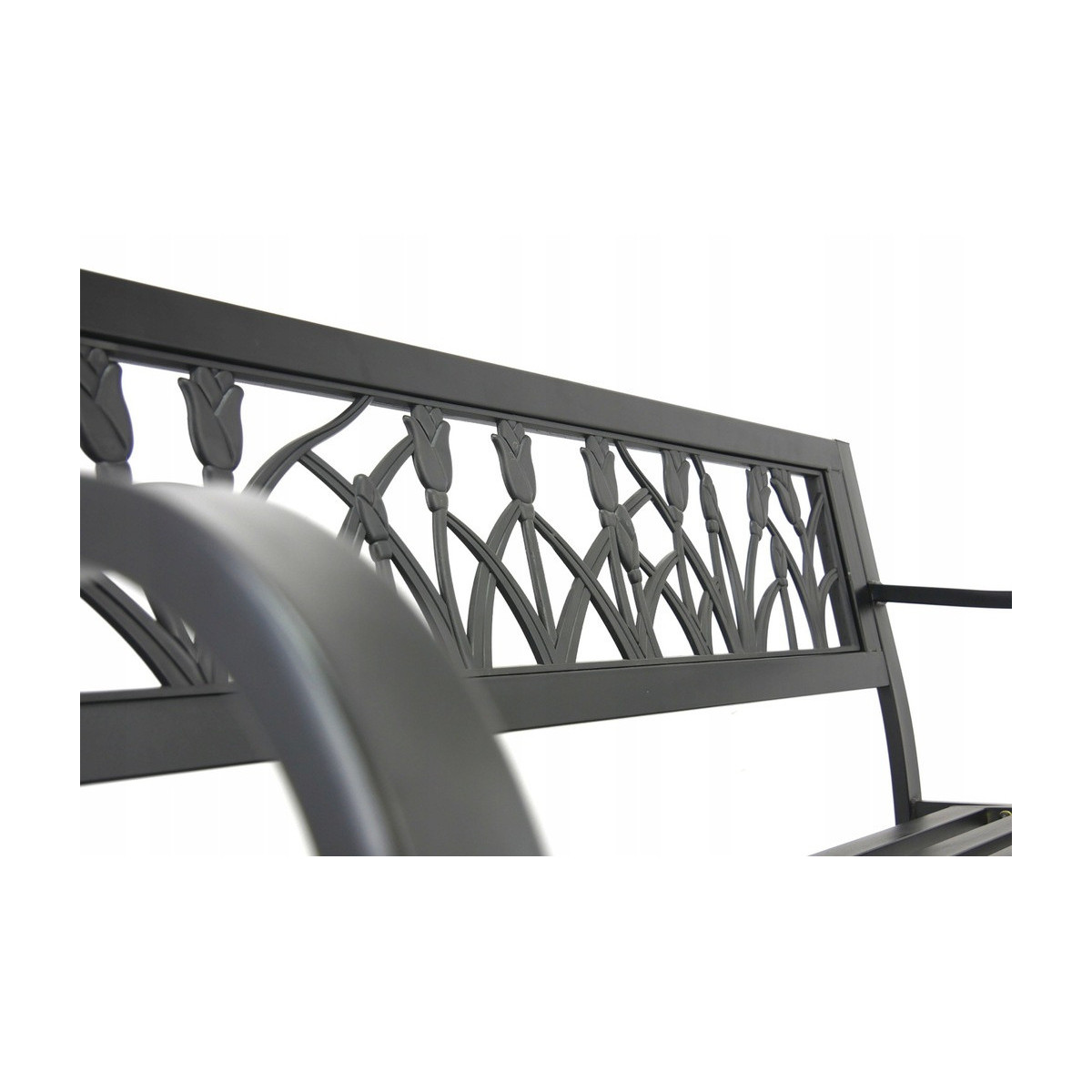 Bancă de grădină de culoare neagră 125x53x77 cm