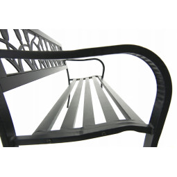 Bancă de grădină de calitate cu spătar cu motiv de trandafiri