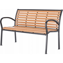 Bancă de grădină mare imitație de lemn 125 x 60 x 80 cm