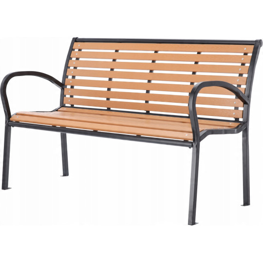 Bancă de grădină mare imitație de lemn 125 x 60 x 80 cm