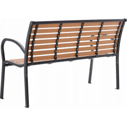 Bancă de grădină mare imitație de lemn 125 x 60 x 80 cm