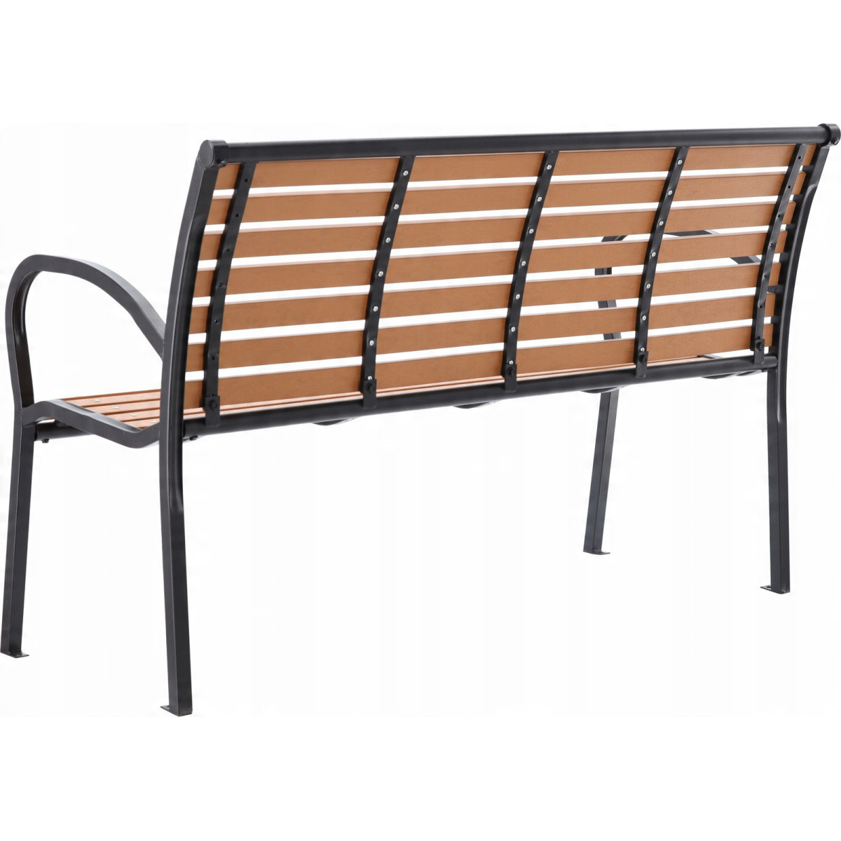 Bancă de grădină mare imitație de lemn 125 x 60 x 80 cm