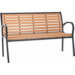 Bancă de grădină mare imitație de lemn 125 x 60 x 80 cm