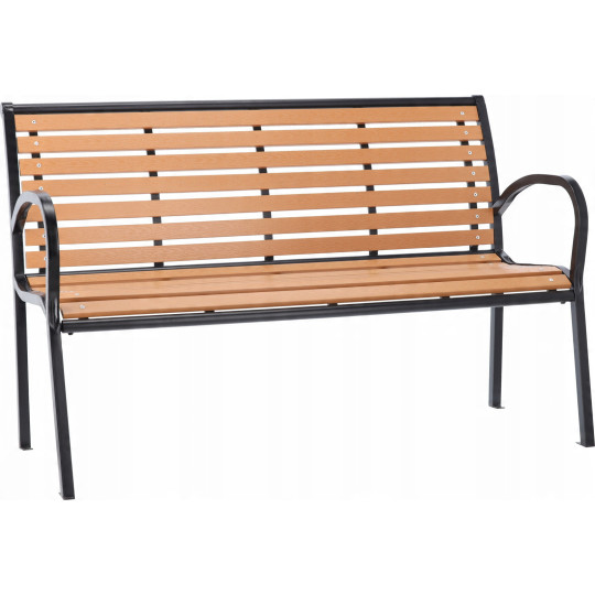 Bancă de grădină mare imitație de lemn 125 x 60 x 80 cm