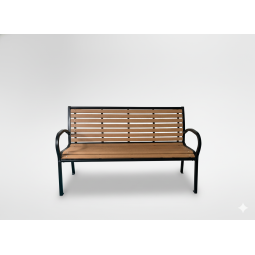 Bancă de grădină mare imitație de lemn 125 x 60 x 80 cm