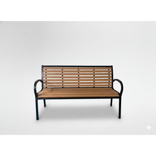 Bancă de grădină mare imitație de lemn 125 x 60 x 80 cm