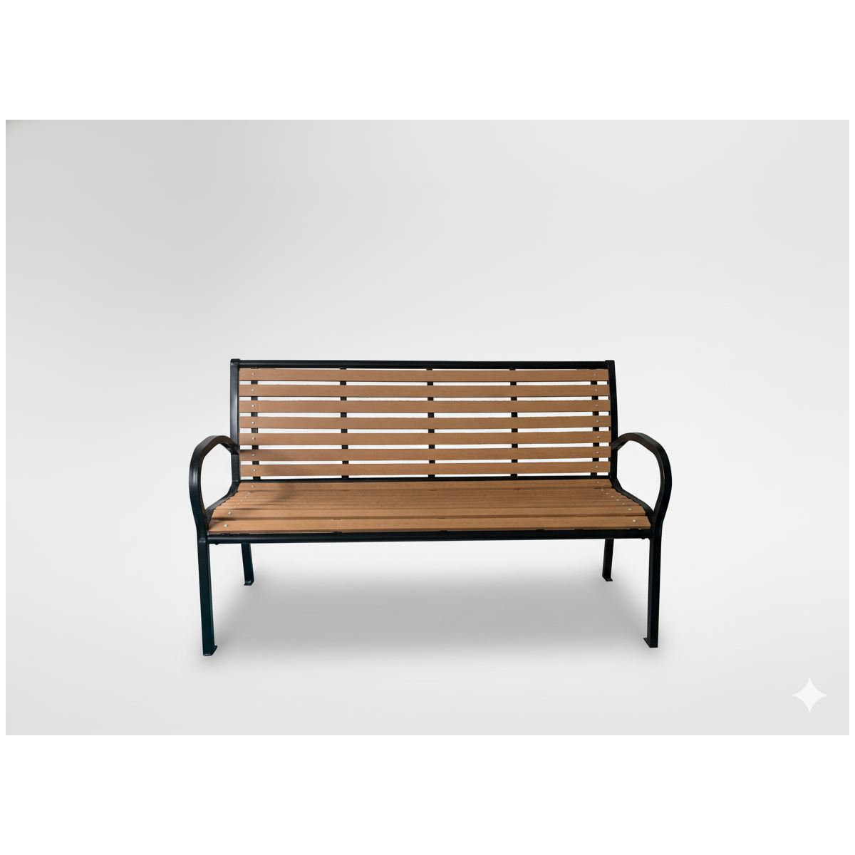 Bancă de grădină mare imitație de lemn 125 x 60 x 80 cm